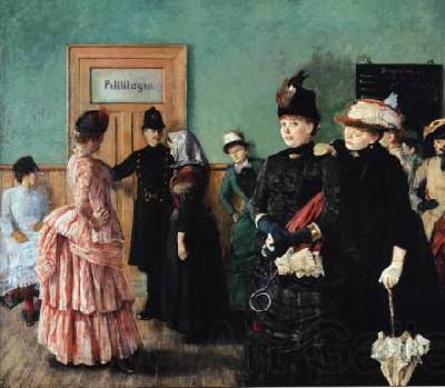 Christian Krohg Albertine i politilagens ventevarelse France oil painting art
